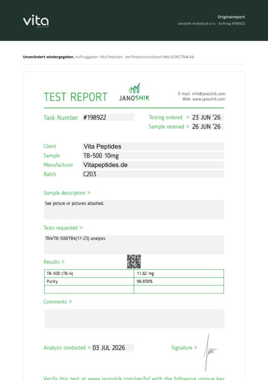 Janoshik-Report, Original
